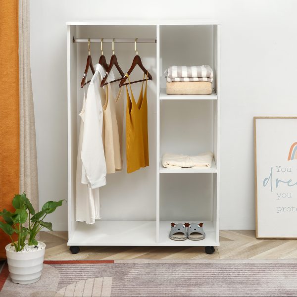 Storage Wardrobe White with Shelves - Image 7