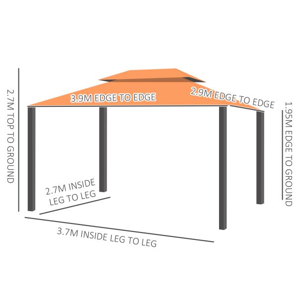 3m x 3.6m Aluminium Gazebo Canopy Patio Marquee Party Tent Outdoor - Image 3
