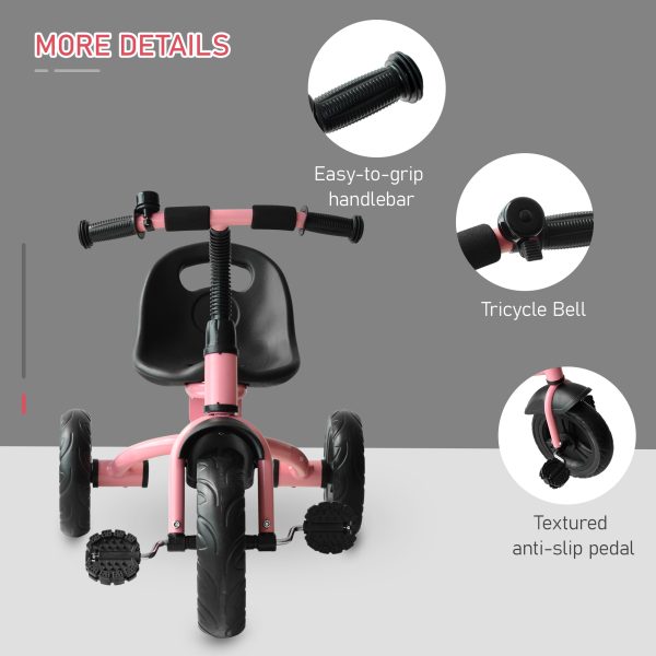 Baby Kids Children Toddler Tricycle Ride on Trike W/ 3 Wheels Pink HOMCOM - Image 5