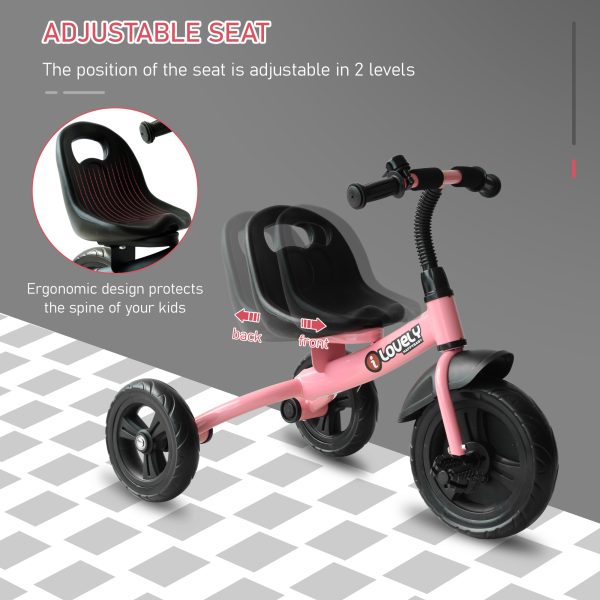 Baby Kids Children Toddler Tricycle Ride on Trike W/ 3 Wheels Pink HOMCOM - Image 6