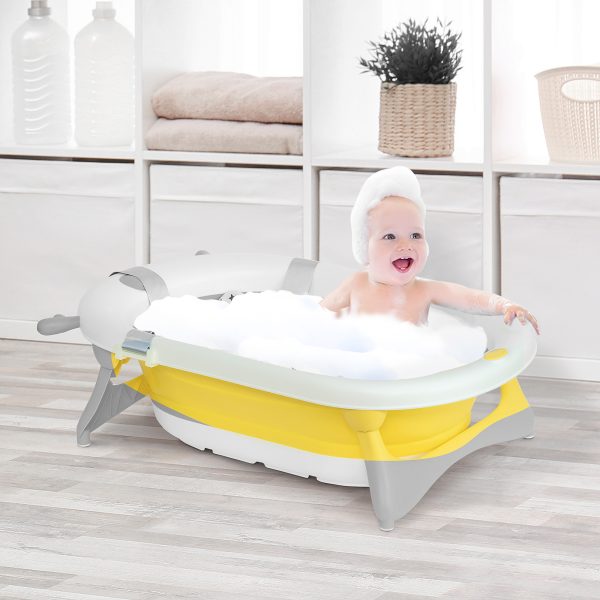 Foldable Baby Bath Tub Ergonomic with Temperature-Induced Water Plug - Image 2