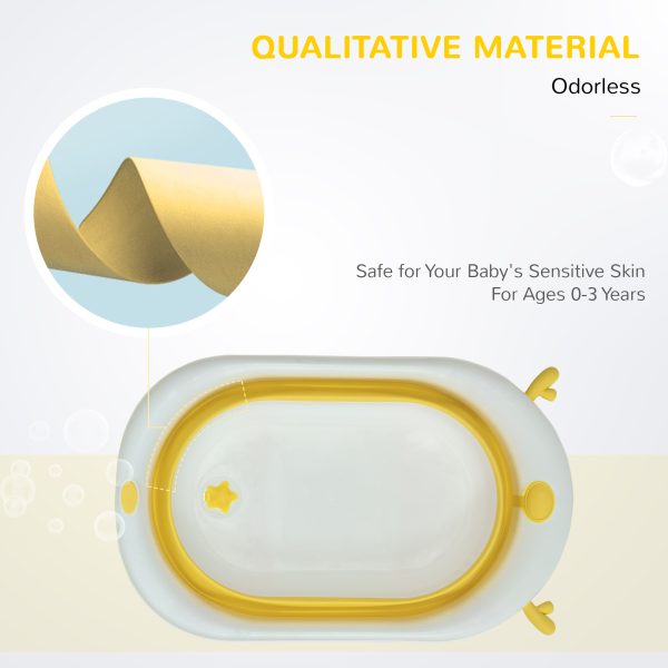Foldable Baby Bath Tub Ergonomic with Temperature-Induced Water Plug - Image 4