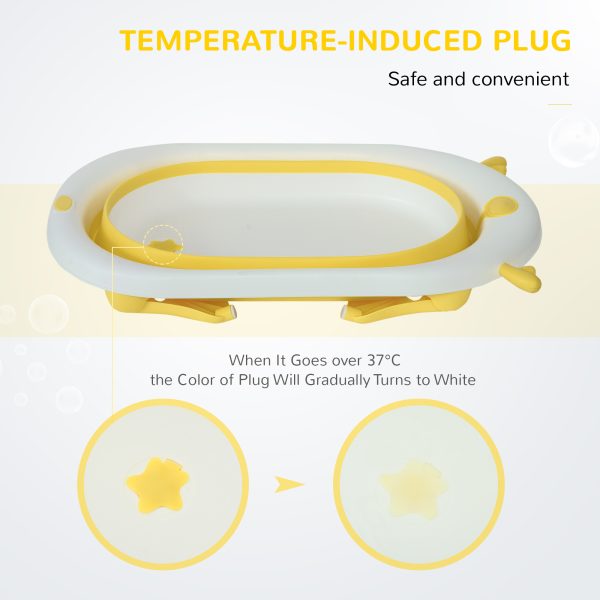 Foldable Baby Bath Tub Ergonomic with Temperature-Induced Water Plug - Image 7