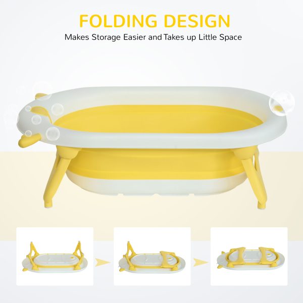 Foldable Baby Bath Tub Ergonomic with Temperature-Induced Water Plug - Image 8