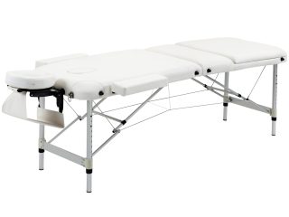HOMCOM Folding PVC Leather Massage Table Aluminium Frame w/Headrest