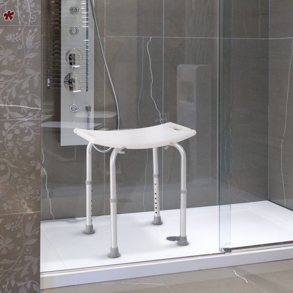 Mobility Shower and Bath Stool Bench with Non-Slip Aluminum Frame HOMCOM - Image 2