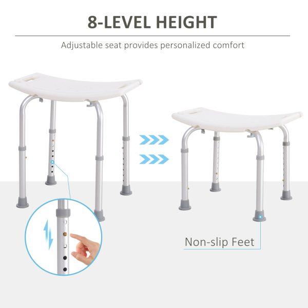 Mobility Shower and Bath Stool Bench with Non-Slip Aluminum Frame HOMCOM - Image 4
