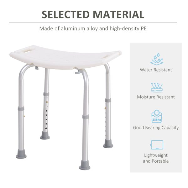 Mobility Shower and Bath Stool Bench with Non-Slip Aluminum Frame HOMCOM - Image 6