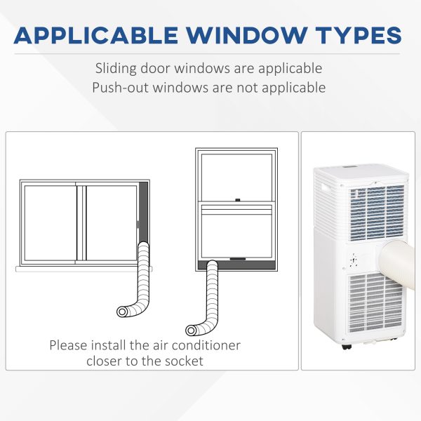 9000 BTU Portable Air Conditioner 4 Modes LED Display Timer Home Office HOMCOM - Image 8