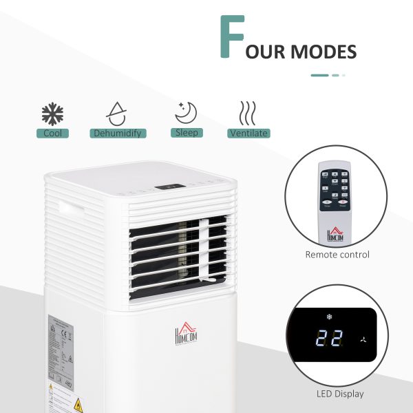 7000BTU Portable Air Conditioner 4 Modes LED Display Timer Home Office HOMCOM - Image 4