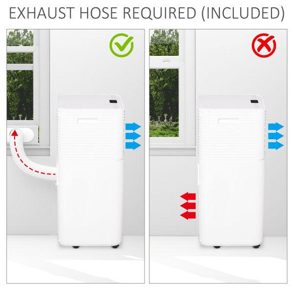 7000BTU Portable Air Conditioner 4 Modes LED Display Timer Home Office HOMCOM - Image 6