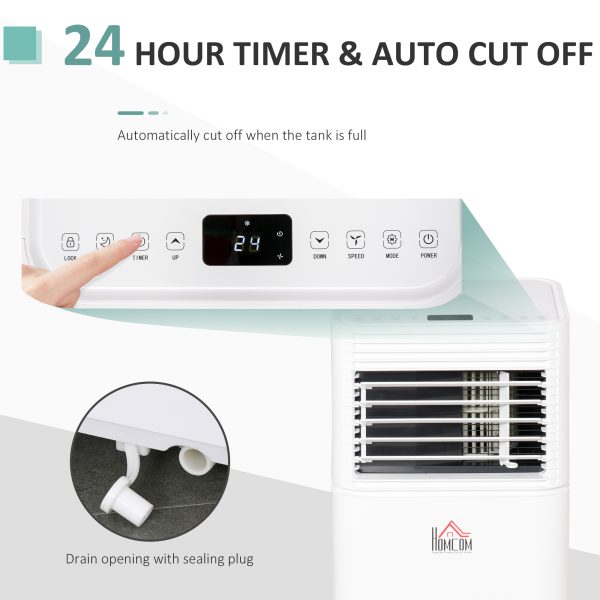 7000BTU Portable Air Conditioner 4 Modes LED Display Timer Home Office HOMCOM - Image 8