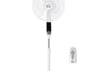 HOMCOM 54 Inch Pedestal Fan Height Adjustable 7.5h 85 Oscillation LED Panel