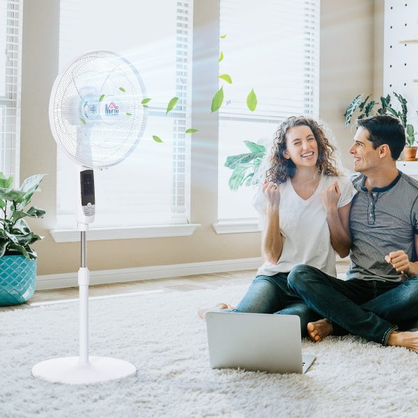 HOMCOM 54 Inch Pedestal Fan Height Adjustable 7.5h 85 Oscillation LED Panel - Image 2