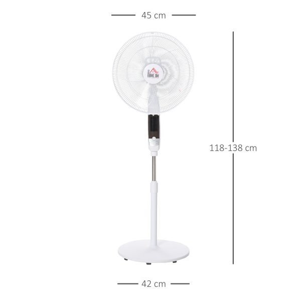 HOMCOM 54 Inch Pedestal Fan Height Adjustable 7.5h 85 Oscillation LED Panel - Image 3