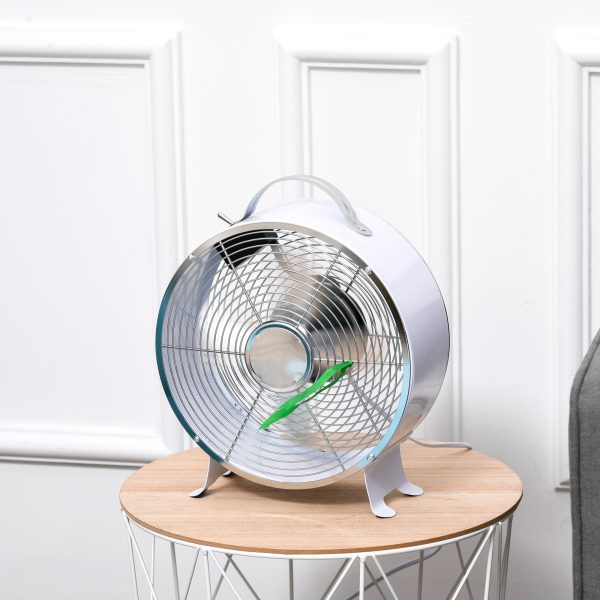 HOMCOM 26cm 2-Speed Electric Fan  Safe Guard Anti-Slip Feet Home Office White - Image 2