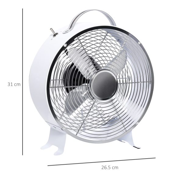 HOMCOM 26cm 2-Speed Electric Fan  Safe Guard Anti-Slip Feet Home Office White - Image 3