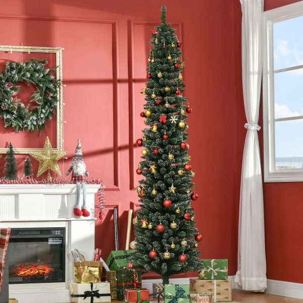7.5FT Artificial Snow Dipped Christmas Tree Home Decoration Green HOMCOM - Image 2