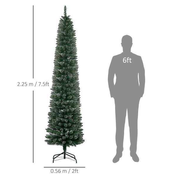 7.5FT Artificial Snow Dipped Christmas Tree Home Decoration Green HOMCOM - Image 3