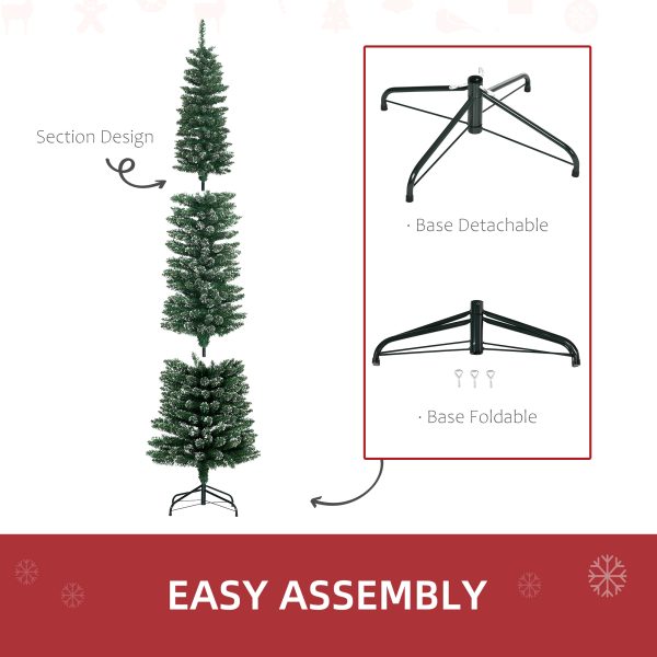 7.5FT Artificial Snow Dipped Christmas Tree Home Decoration Green HOMCOM - Image 6