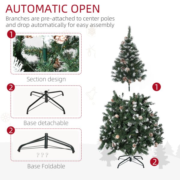 5FT Artificial Christmas Tree Xmas Indoor Decoration, Automatic Open HOMCOM - Image 6
