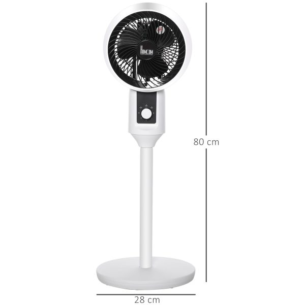 32 Inch Air Circulator Fan 70 Oscillation Carry Handle Black White HOMCOM - Image 3