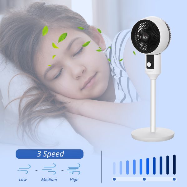 32 Inch Air Circulator Fan 70 Oscillation Carry Handle Black White HOMCOM - Image 5