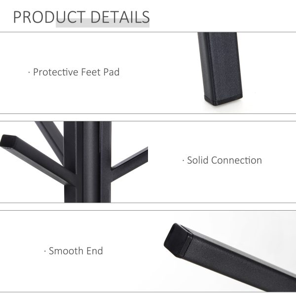 180cm Free Standing Coat Rack Metal Shelf Holder Stand Hat Hanger Brown - Image 5