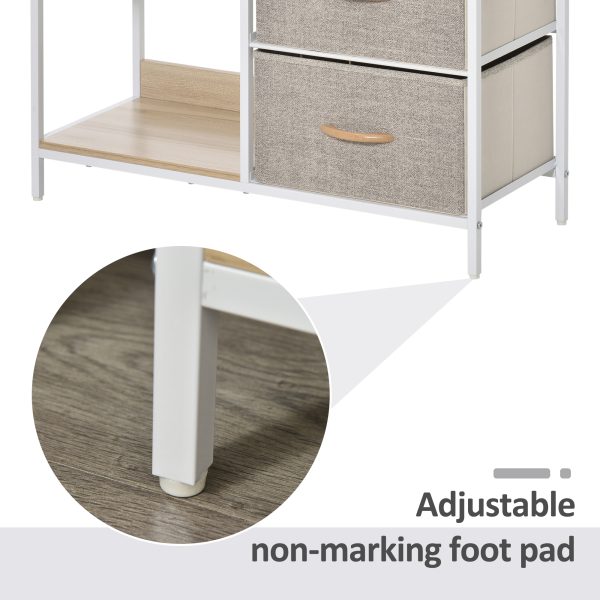 Chest Dresser with 3 Drawers Storage Cabinet Organizer, Beige - Image 6