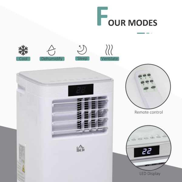 8000BTU Portable Air Conditioner 4 Modes LED Display Timer Home Office HOMCOM - Image 4