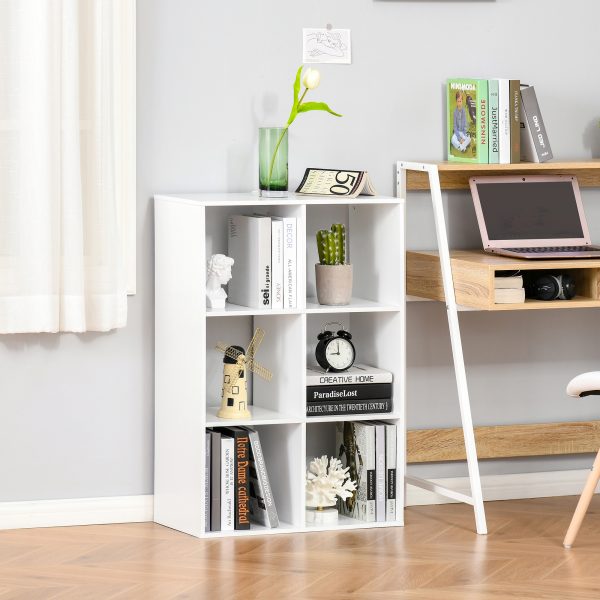 Storage Cabinet Bookcase 6 Cube Organiser Shelves White - Image 2