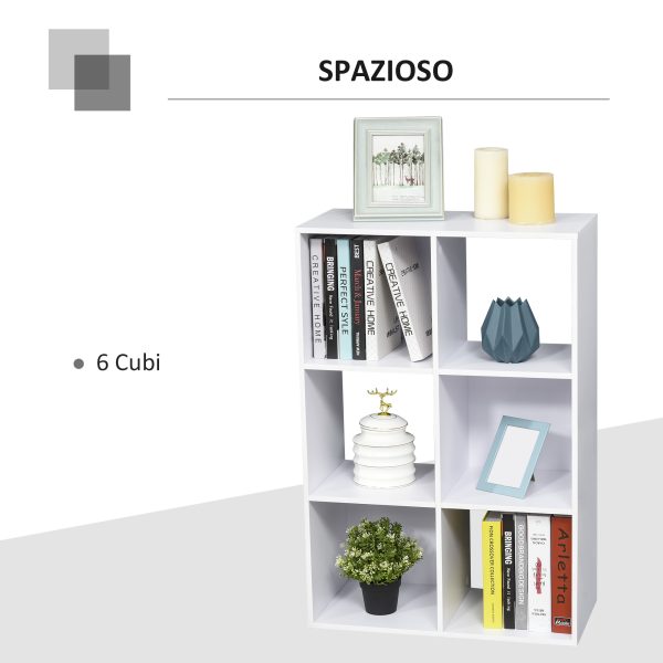 Storage Cabinet Bookcase 6 Cube Organiser Shelves White - Image 4