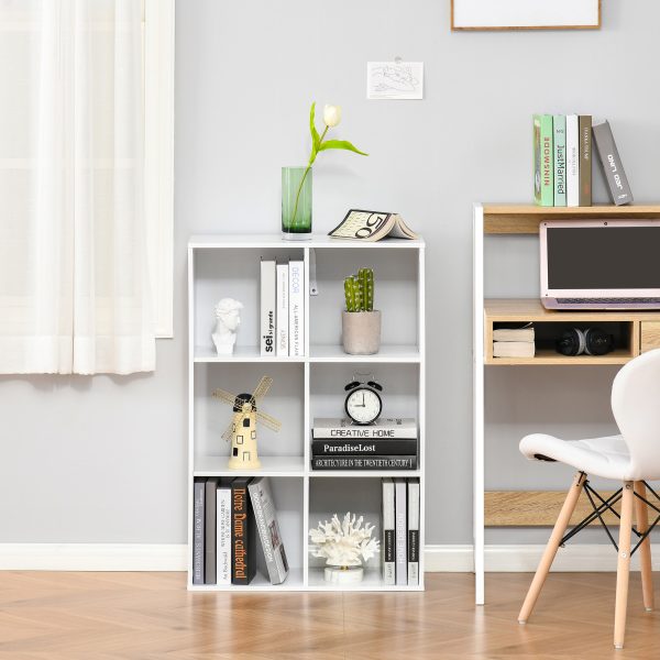 Storage Cabinet Bookcase 6 Cube Organiser Shelves White - Image 7