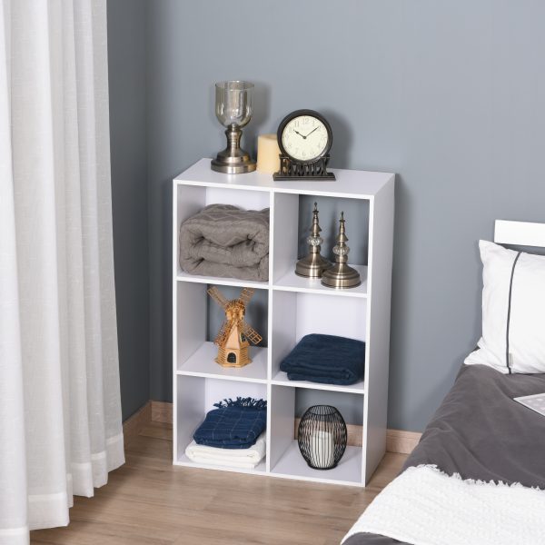 Storage Cabinet Bookcase 6 Cube Organiser Shelves White - Image 8