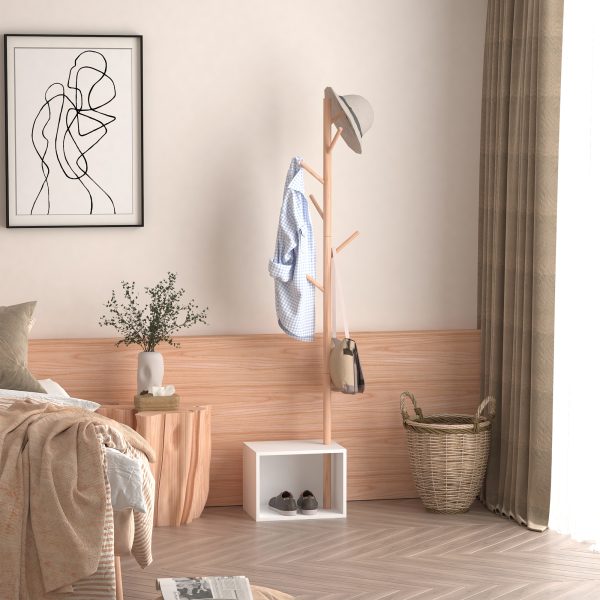 Coat Rack Storage Bench Hallway Tree Hat Hanger Entryway Bedroom Stand - Image 4