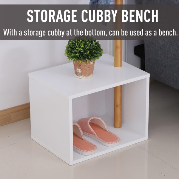 Coat Rack Storage Bench Hallway Tree Hat Hanger Entryway Bedroom Stand - Image 5