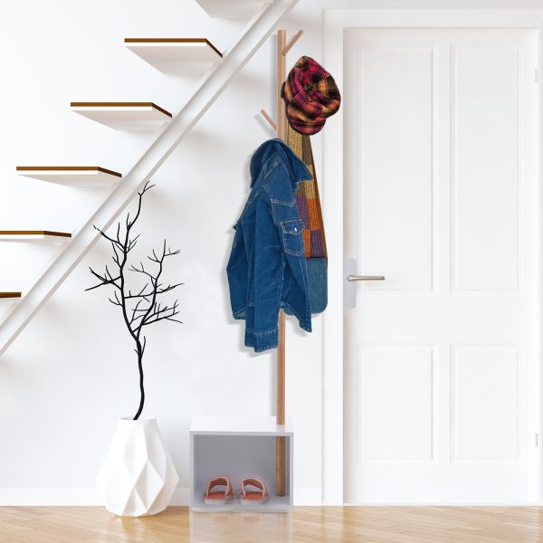 Coat Rack Storage Bench Hallway Tree Hat Hanger Entryway Bedroom Stand - Image 8