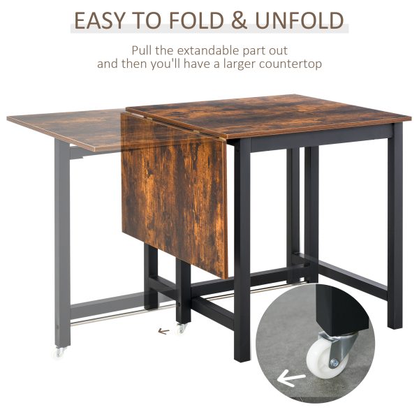 Drop Leaf Kitchen Foldable Table Folding Table Foldable for Dining Room - Image 4