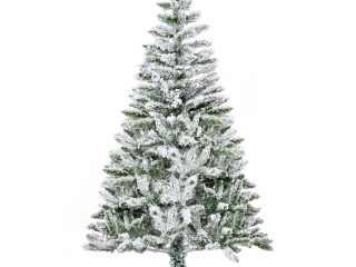 5ft Snow Flocked Artificial Christmas Tree w/ Realistic Branch Tips HOMCOM