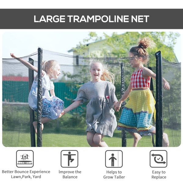 8' Trampoline Bounce Safety Fence Round Trampoline Enclosure Net HOMCOM - Image 4