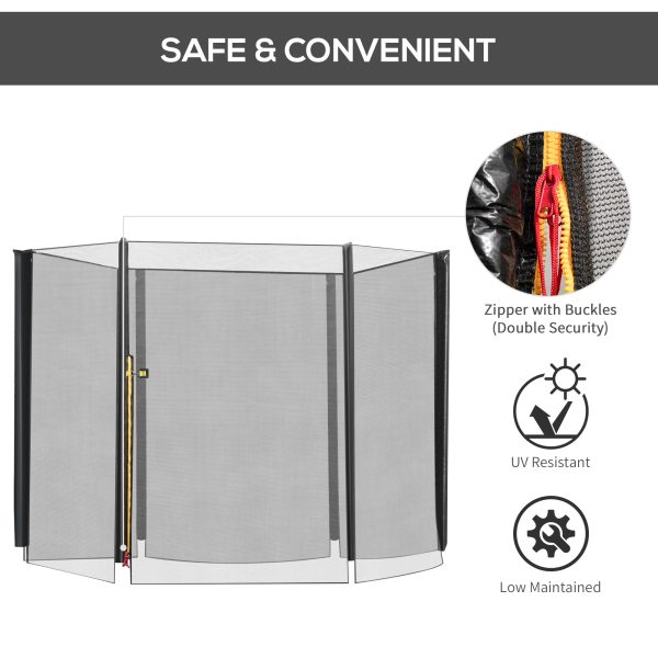 8' Trampoline Bounce Safety Fence Round Trampoline Enclosure Net HOMCOM - Image 7