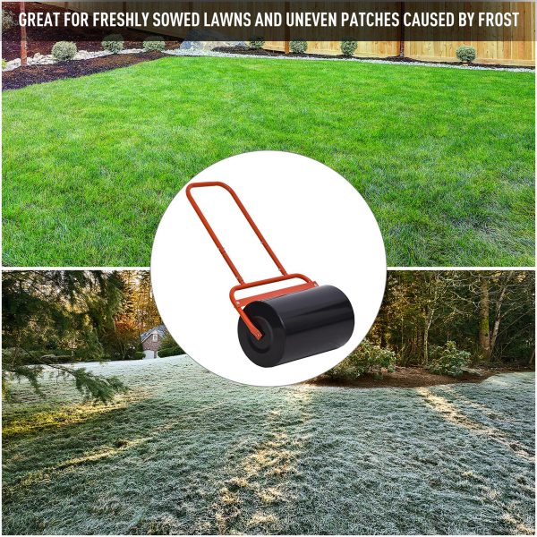 Combination Push/Tow Lawn Roller Filled w/ 38L Sand or Water Garden Outsunny - Image 5