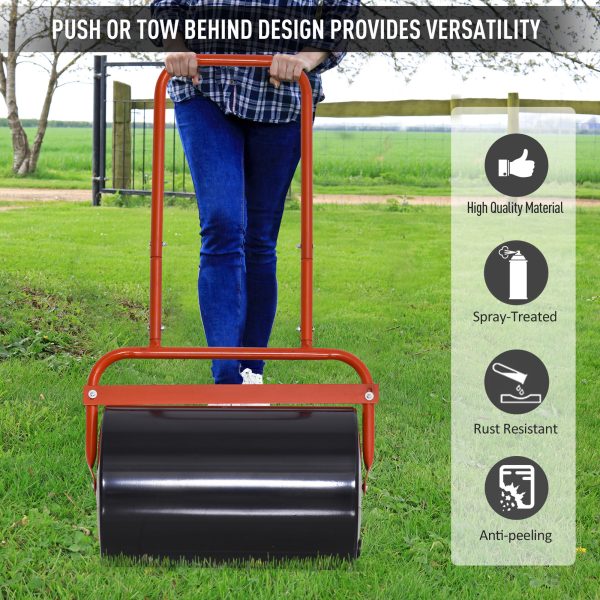 Combination Push/Tow Lawn Roller Filled w/ 38L Sand or Water Garden Outsunny - Image 6