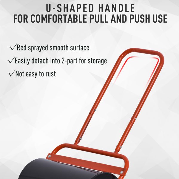 Combination Push/Tow Lawn Roller Filled w/ 38L Sand or Water Garden Outsunny - Image 7