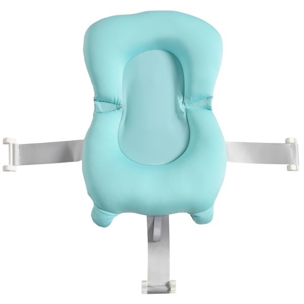Baby Bath Tub for Toddler Foldable w/ Baby Cushion for 0-3 Years Green HOMCOM - Image 8