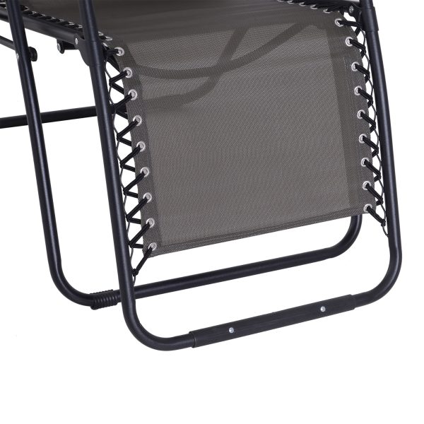 Metal Frame Zero Gravity Lounger w/ Head Pillow for Patio Decking  Outsunny - Image 8