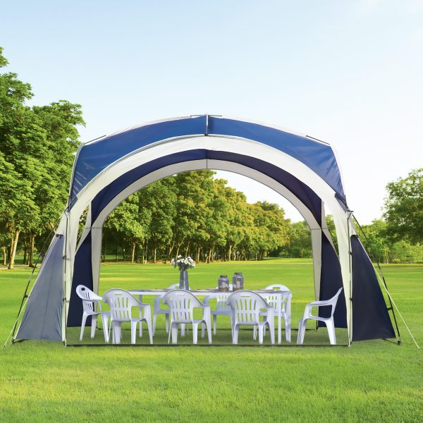 Outdoor Gazebo Event Dome Shelter Party Tent for Garden Blue and Grey - Image 2