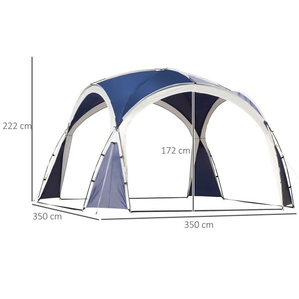 Outdoor Gazebo Event Dome Shelter Party Tent for Garden Blue and Grey - Image 3