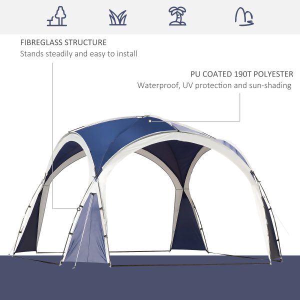 Outdoor Gazebo Event Dome Shelter Party Tent for Garden Blue and Grey - Image 4