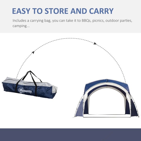 Outdoor Gazebo Event Dome Shelter Party Tent for Garden Blue and Grey - Image 6